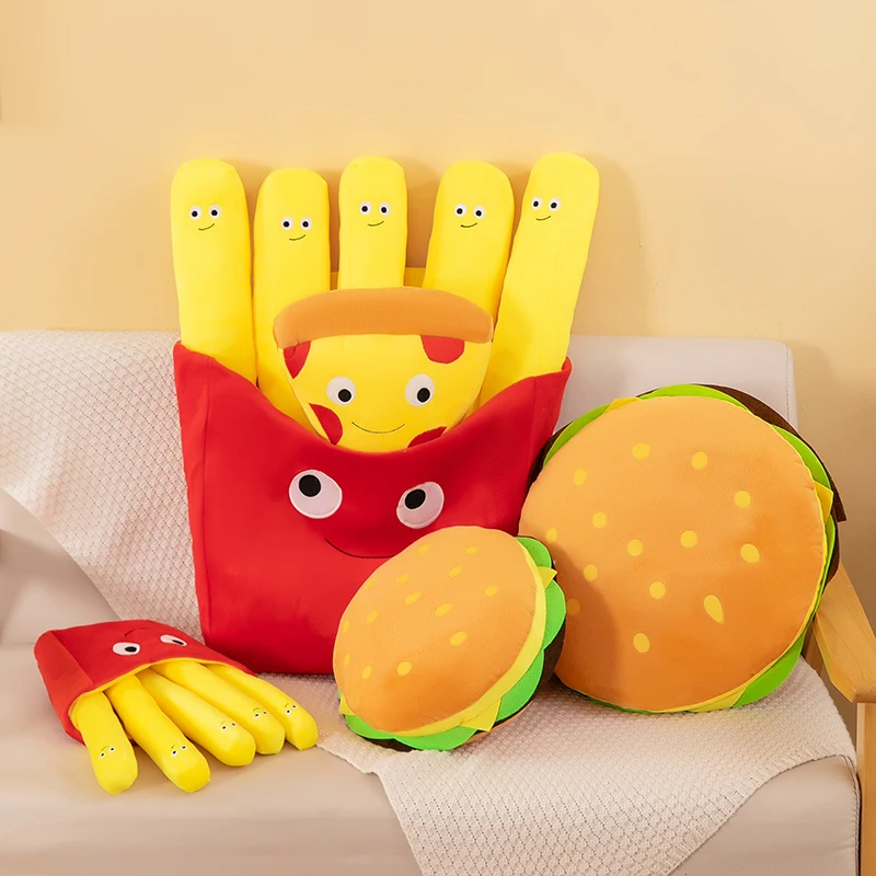 Foody Snacks - Patates Kızartması Hamburger Peluş Oyuncak Sevimli
