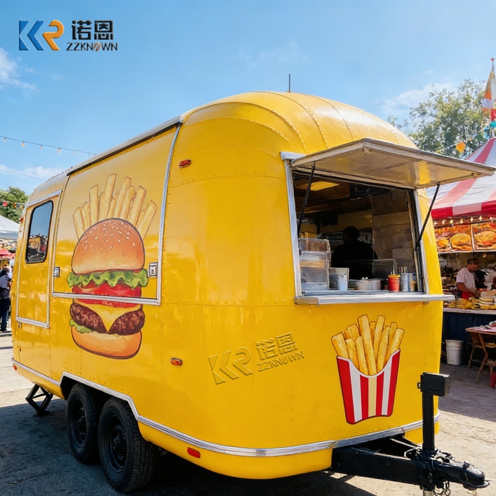 Food Snacks Business - Açık Hava Mobil Yiyecek Kamyonu Paslanmaz