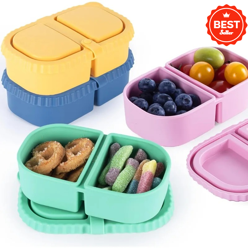 Food Snacks For Picnic - Kapaklı Yeniden Kullanılabilir Silikon Atıştırmalık Kapları,