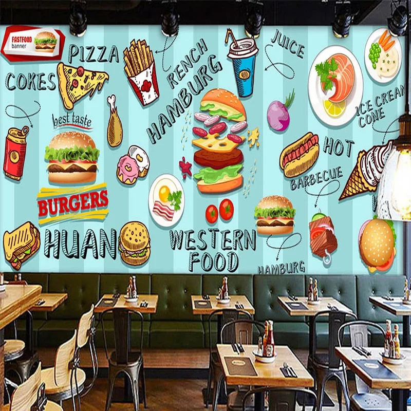 Food Snacks With Fiber - Özel 3D Duvar Kağıdı El-boyalı Hamburg