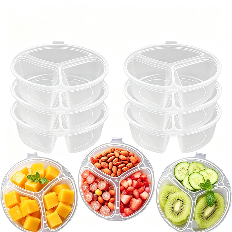Food Prep Snacks - 5-20 adet 3 bölmeli atıştırmalık kutusu