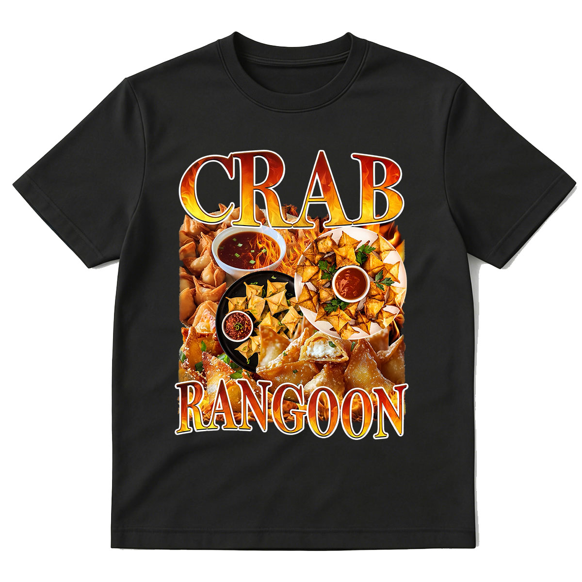 Food Snacks With Fiber - Yengeç Rangoon Vintage Gıda T-Shirt Retro