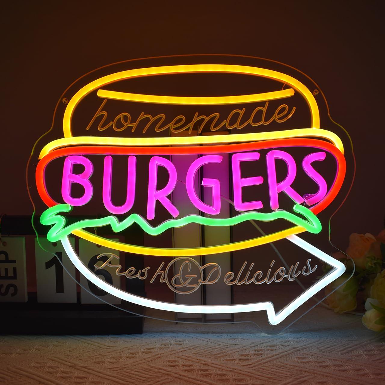 Ev Yapımı Burger Neon Tabelası - Homemade Food Snacks incelemesi ve fiyatı