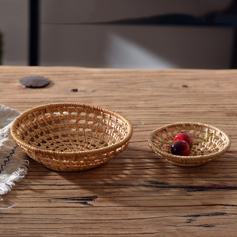 Yuvarlak Bambu Rattan Tepsi, E - Food Snacks For Picnic incelemesi ve fiyatı