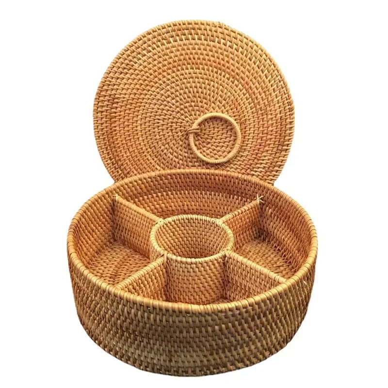 Doğal Rattan Kutu 5 Bölmeli El - Food Snacks With Fiber incelemesi ve fiyatı